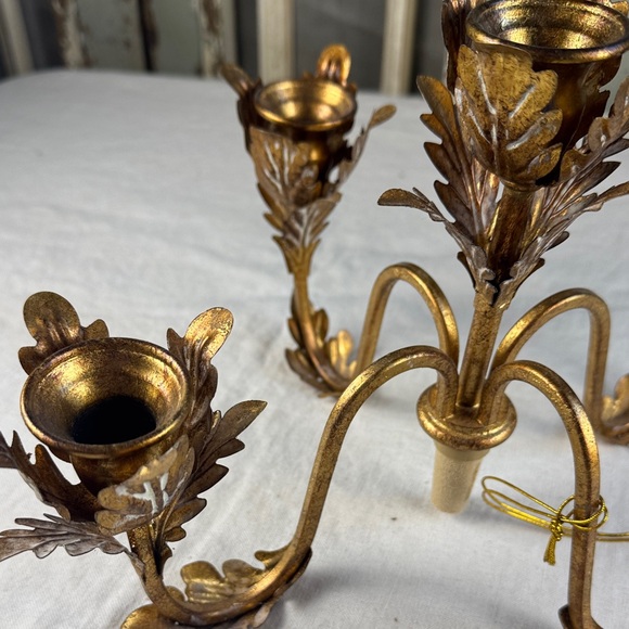 RARE Frontgate Renoir Five Candle Gold Wine Bottle Candelabra - Picture 3 of 7